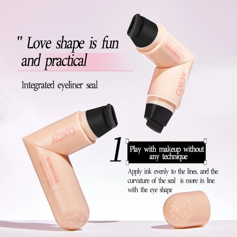QXQY rotary seal eyeliner pen smooth and smooth, versatile waterproof, not easy to faint makeup natural seal eyeliner pen